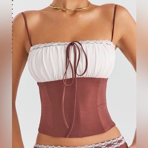 Mistress Rocks Coffee and Cream Gathered Corset